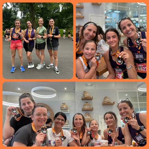 Club members showing off their medals after the Mini 10K