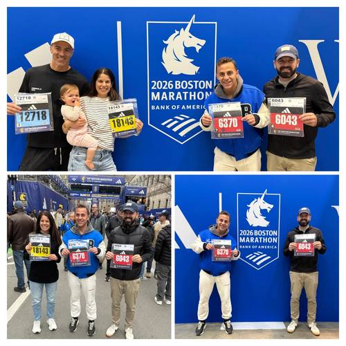 Team members at the Boston Marathon expo